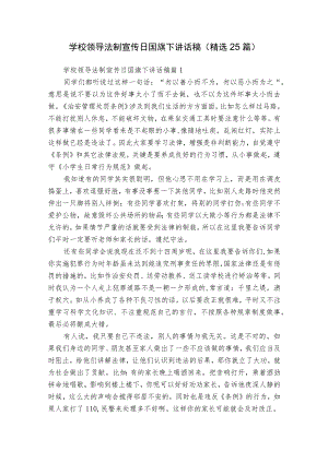 学校领导法制宣传日国旗下讲话稿（精选25篇）.docx