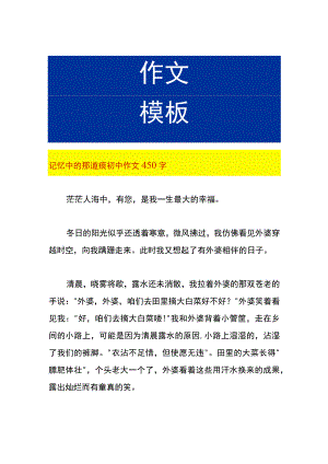 记忆中的那道痕初中作文.docx