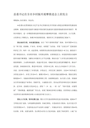 县委书记在全市乡村振兴观摩推进会上的发言.docx