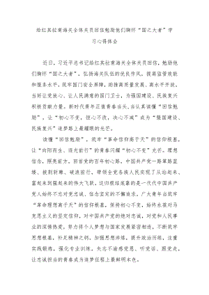 给红其拉甫海关全体关员回信勉励他们胸怀“国之大者”学习心得体会.docx