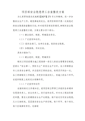 项目部安全隐患停工自查整改方案.docx