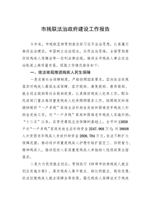 市残联法治政府建设工作报告.docx