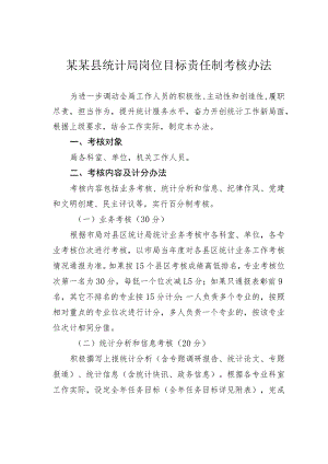 某某县统计局岗位目标责任制考核办法.docx