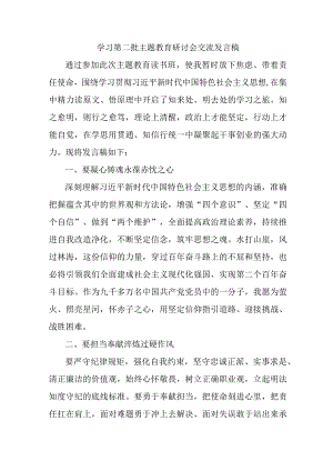央企单位开展第二批主题教育研讨会交流发言稿（5份）.docx