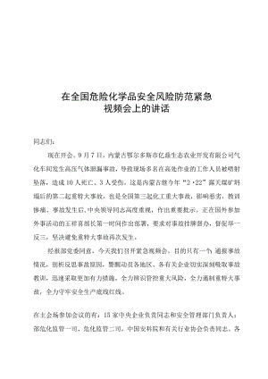 全国危化品安全风险防范紧急视频会议材料.docx