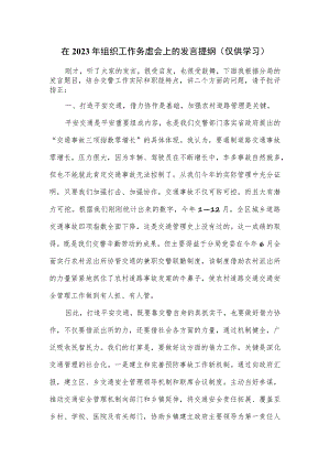 在2023年组织工作务虚会上的发言提纲.docx