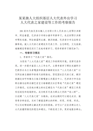 某某旗人大组织基层人大代表外出学习人大代表之家建设等工作的考察报告.docx