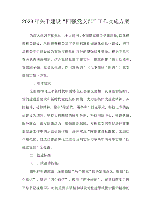 2023年关于建设“四强党支部”工作实施方案.docx