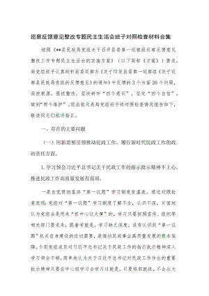 巡察反馈意见整改专题民主生活会班子对照检查材料合集.docx
