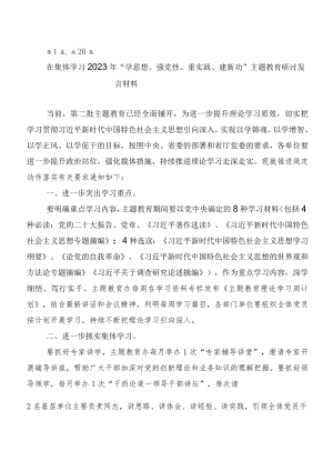 在学习贯彻2023年度第二批主题教育研讨交流发言提纲共二十篇.docx