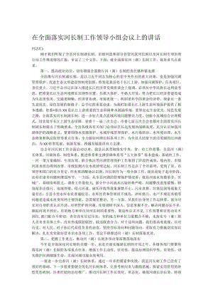 在全面落实河长制工作领导小组会议上的讲话.docx