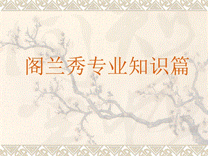 阁兰秀专业知识篇.ppt