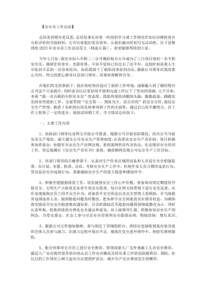 2023年安全员工作总结范文.docx