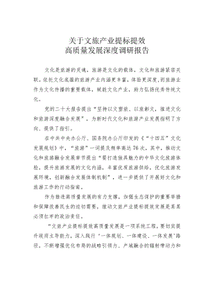 关于文旅产业提标提效高质量发展深度调研报告.docx