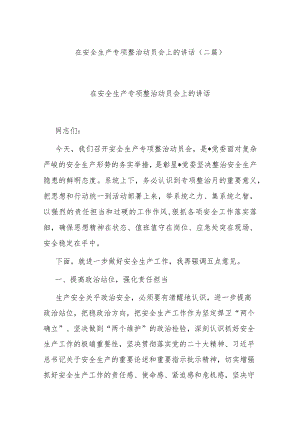 在安全生产专项整治动员会上的讲话(二篇).docx