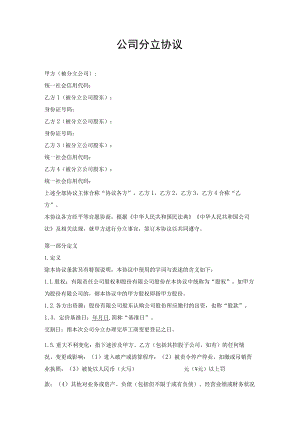 公司存续分立协议（律师审定版）.docx