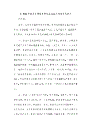 在2023年全县乡镇党委书记座谈会上的发言集合篇.docx