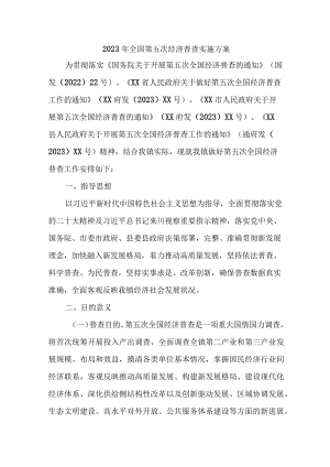2023年镇开展全国第五次经济普查实施方案 汇编2份.docx