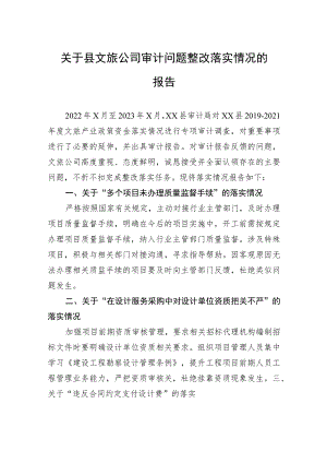 关于县文旅公司审计问题整改落实情况的报告.docx