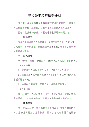 学校骨干教师培养计划.docx