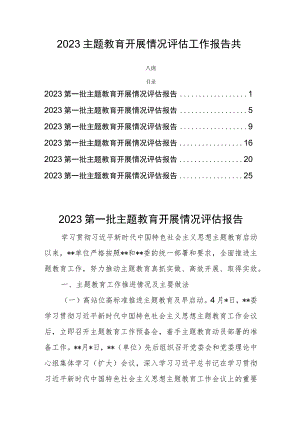 2023主题教育开展情况评估工作报告共六篇.docx