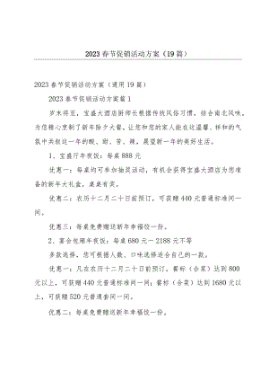 2023春节促销活动方案（19篇）.docx