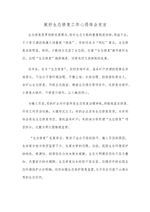 做好生态修复工作心得体会发言.docx