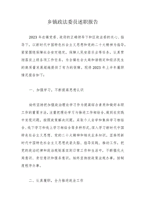 乡镇政法委员述职报告.docx