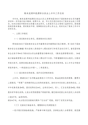 粮食流通和能源综合执法上半年工作总结.docx