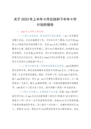 关于2023年上半年工作总结和下半年 工作计划的报告.docx
