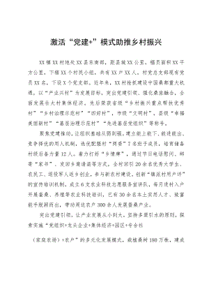经验材料：激活“党建＋”模式助推乡村振兴.docx