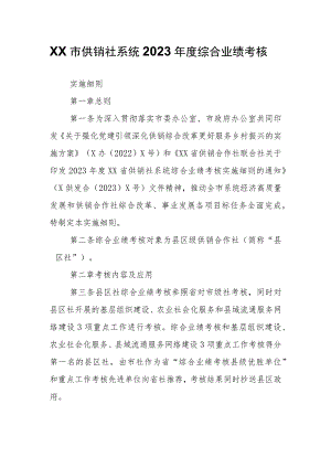 XX市供销社系统2023年度综合业绩考核.docx