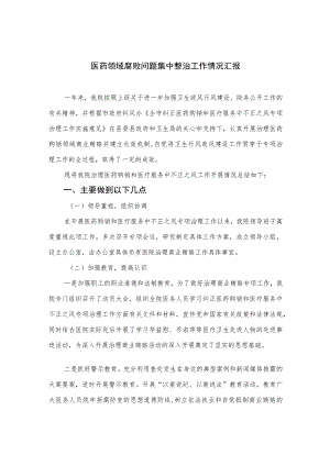 （10篇）2023医药领域腐败问题集中整治工作情况汇报汇编.docx