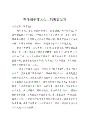 在任职干部大会上的表态发言 .docx