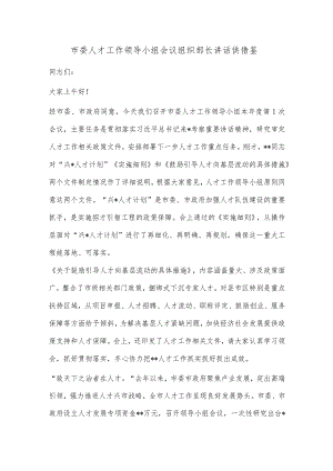 市委人才工作领导小组会议组织部长讲话供借鉴.docx
