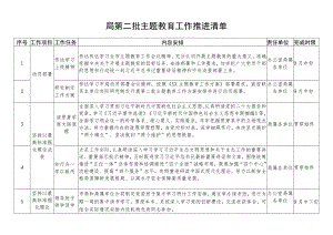局第二批主题教育工作推进清单（表格）.docx