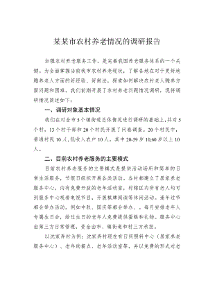 某某市农村养老情况的调研报告.docx