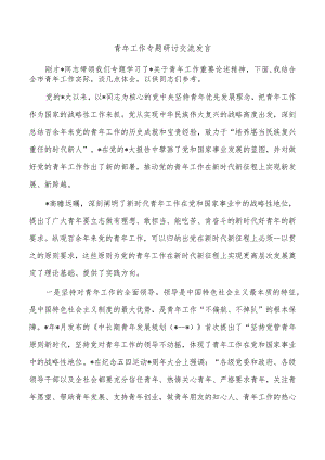 青年工作专题研讨交流发言.docx
