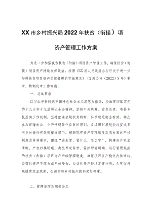 XX市乡村振兴局2022年扶贫（衔接）项目资产管理工作方案.docx