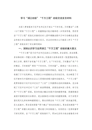 2023学习“浦江经验”“千万工程”经验交流发言材料精选12篇.docx