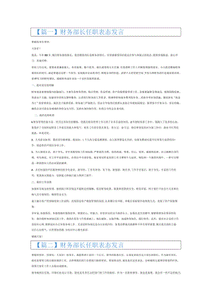财务部长任职表态发言6篇.docx