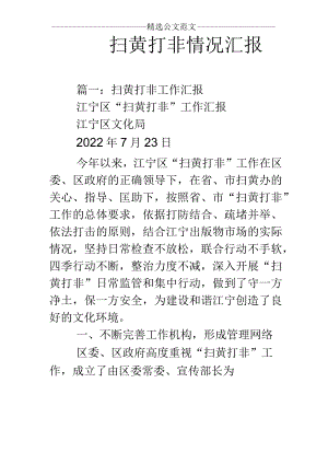 扫黄打非情况汇报.docx