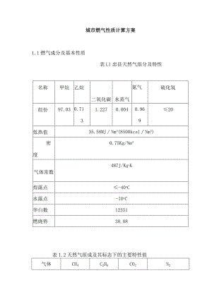 城市燃气性质计算方案.docx