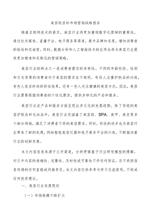 美容院目标市场营销战略报告.docx