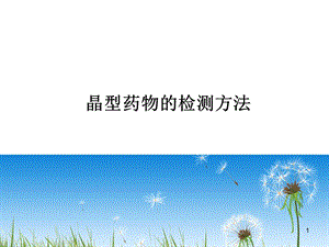 晶型药物的检测方法.pptx