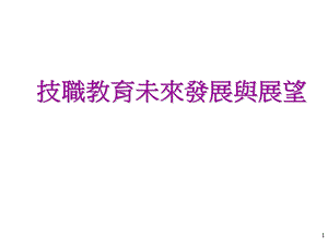 技职教育未来发展与展望.ppt