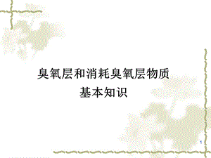 臭氧层和消耗臭氧层物质基本知识环保部.ppt