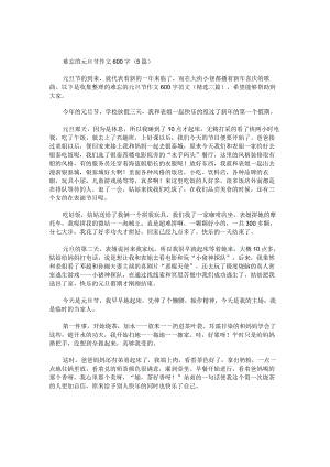 难忘的元旦节作文600字范文.docx