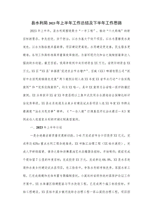 县水利局2023年上半年工作总结及下半年工作思路.docx
