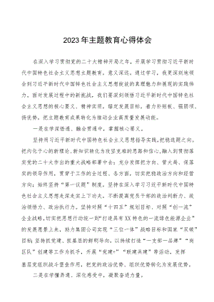 2023年国有企业开展主题教育的心得体会三篇.docx